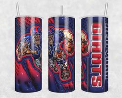 New York Giants 3D Inflated Tumbler Wrap, Giants Mascot 3D Inflated PNG, NFL Tumbler Template