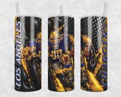 Los Angeles Chargers 3D Inflated Tumbler Wrap, Chargers Mascot 3D Inflated PNG, NFL Tumbler Template
