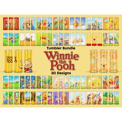 30 20 oz Winnie Pooh tumbler png, Winnie Pooh Tumbler Wrap, 0oz Skinny Tumbler designs, Winnie The Pooh , Tumbler PNG