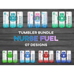 Bundle 7 Nurse Fuel 20oz Skinny Straight &Tapered Designs,Sublimation tumbler designs,Nurse Fuel Tumbler designs,Nurse F