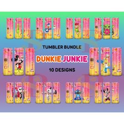 10 Designs Disney Dunkie Junkie Tumbler PNG Bundle, Dunkie Junkie Png, Yoda Tumbler, Disney 20oz, Disney Sublimation, Di