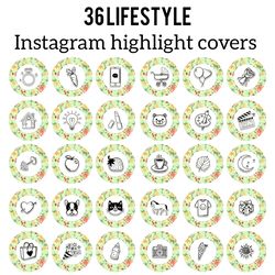 36 Lifestyle Instagram Highlight Icons. Bright Instagram Highlights Covers.