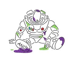Galactic Guardian: Toy Story Buzz Lightyear Line Art Embroidery Design