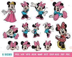 Minnie Mouse embroidery design - disney embroidery design files - 10 formats, 5 sizes