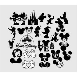 Mickey Mouse SVG Bundle, Minnie SVG, Mickey png clipart, Layered svg of Mickey Minnie Donald Pluto for Mickey Mouse Birt