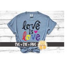 Love Is Love SVG PNG DXF Cut Files, lgbt Awareness, Pride Month, Rainbow, Gay Pride Shirt, Gay Svg, Equality, Cricut, Si