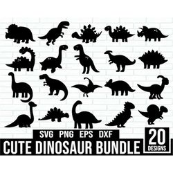 Cute Dinosaur Svg Bundle, dinosaur silhouette svg, kids dinosaur svg, dinosaur clipart png, t-rex svg Bundle, dino svg B