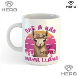 Llama Mamma funny download png Llama pink silhouette tshirt mug image Mom Llama birthday gift idea Badass mom Llama funn