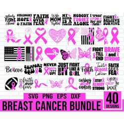 Breast Cancer SVG Bundle, Cancer SVG, Cancer Awareness, Butterfly SVG, Cancer Ribbon, tackle cancer svg, Cancer Quote Sv