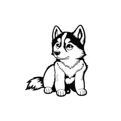 CUTE HUSKY Puppy SVG, Cute Husky Puppy Clipart, Cute Husky Puppy Svg Files For Cricut, Cute Puppy Svg