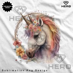 Unicorn Sublimation Png for Mug Unicorn with Magical Horn Image for T-shirt Animal Sublimation Mug File Mystical Horse T