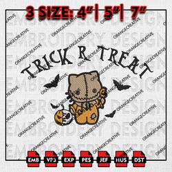 Sam And Jack Skellington Trick Or Treat Embroidery files, Horror Characters Embroidery, Horror Machine Embroidery Files
