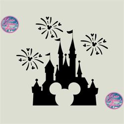 Castle Fireworks Svg, Mouse Castle Svg, Cutting Files For Cricut Silhouettes, Family Vacation Svg, Family Trip Svg, Cast