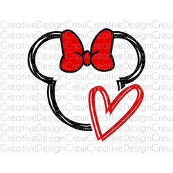Minnie Valentines Day SVG, MinnieHeart SVG, Valentines Day, Silhouette, Cricut, Digital File