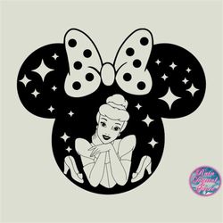 Princess Cinderellaa Svg, Cinderellaa Cricut Svg, Princess Mouse Head Design, Cut File, Clipart, Instant Download