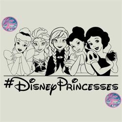 Disneyy Princesses SVG, Disneyy Princesses PNG, Princesses Instant Download, Princesses Vinyl Cut File, Princesses Print