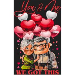 Valentines We Got This Png, Couple Love Valentine File, Happily in Love Download File, Balloons and Roses Png