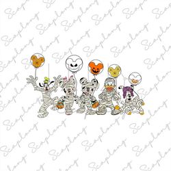 Mummy Halloween Png, Mouse And Friends Png, Spooky Vibes Png, Trick Or Treat, Pumpkin Png, Halloween Sublimation File, H