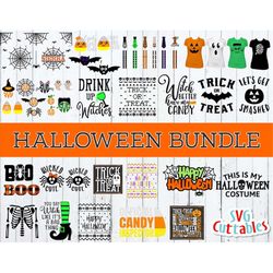 Halloween svg Bundle - svg - dxf - eps - Happy Halloween - Boo - Spider Web - Witch - Cute - Silhouette - Cricut Cut Fil