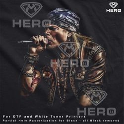 Axl Rose Guns Roses Tshirt Png GNFR Rock Legend DTF Download for Dark Garments Welcome to the Jungle American Rockstar