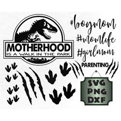 Motherhood SVG, Dinosaur, Momlife, Mom of Boys, Mom of Girls, Jurassic Park svg, Printable, Jurassic Cricut, png, dxf