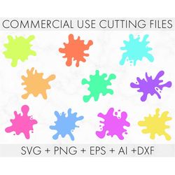 Paint Splatter SVG, Paint stroke svg, Paint Splats Svg, Paint Svg, Splash, Ink splatter, Paint streak blob, Cut File for