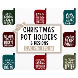 Christmas Pot Holder SVG Bundle, Potholder svg, Christmas svg, Oven Mitt SVG, Kitchen SVG, Baking Svg, Funny Kitchen Quo