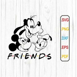 Mickey and Friends Svg PNG File, MickeyMouse Svg PNG, GoofySvg, Friends Svg PNG, Mickey & Friends Cricut File
