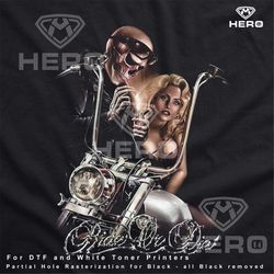 Ride with the Reaper Png, Skull Rider Style File, Rider Style Tattoo Art Image, Hombre Sugar Skull Art Download Png for