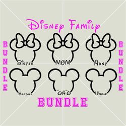 Mickeyy Family SVG, Mickeyy Mouse and Minniee Mouse SVG, Mickeyy Mouse Ears, DisneyyWorld Shirt, Cricut ready, Instant D