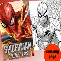 Spiderman Coloring Pages | Instant Download | Printable PDF | For Kids And Adults