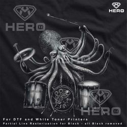 Octopus Animal Art Playing Drums DTF Download Octopus Drummer Gift Octopus Band Gift Shirt Idea for DTF Dark Garments