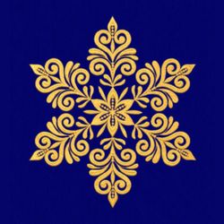 Gold Snowflake Embroidery Design