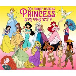 Princesses svg png dxf, Princess svg, Ariel Svg, Beauty Svg, Pocahontas Svg, Moana Png svg Instant Digital Download, Ray