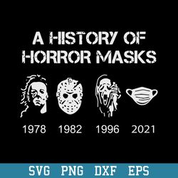 A History Of Horror Masks Halloween Svg, Horror Characters Svg, Halloween Svg, Png Dxf Eps Digital File