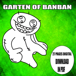 Garten of BANBAN Coloring Book: Free Printable Coloring Sheets for Banban's Kindergarten Escape Game. Big Pages for Simp