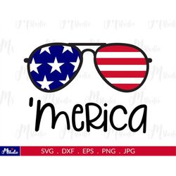 Merica Svg, 4th of July Svg, Fourth of July Svg, Patriotic Svg, Independence Day Svg, Files for Cricut and Silhouette