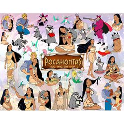 70 Pocahontas Svg Png Dxf Pdf, Pocahontas Bundle Instant Download Cut file Clipart Svg Bundle Cricut Silhouette Printabl