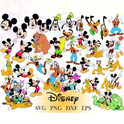 30 DisneyBundle Svg Png, Cricut MickeyBundle, DisneySVG, Mickey and Friends svg Goofy Pluto Cricut Pritntable DisneyClip