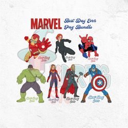 Best Day Ever Marvel Character Png Bundle, Spiderman, Captain America, Thor, Iron Man Best Vacation Ever