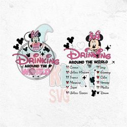 Drinking around the World PNG Bundle, Front&Back Design, Epcot Drinking Squad, World Traveler Mouse, Epcot Tour, Drinkgo