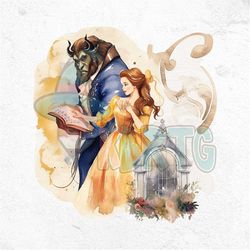 Beauty and the Beast Clipart, AI Uniq Design, Belle PNG, Beast PNG, Castle,Tale As Old As Time Png, Princess and Prince