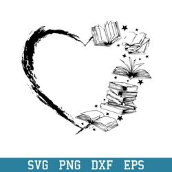 Half of Book Heart Svg, Halloween Svg, Png Dxf Eps Digital File