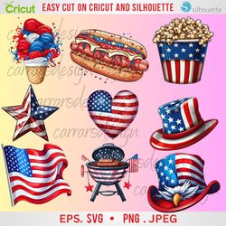 Independence Day Sublimation Clipart Mega Pack, 4th Of July Sublimation Clipart Bundle