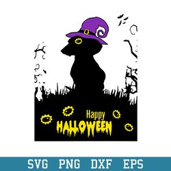 Happy Halloween Dachshund Witch Svg, Halloween Svg, Png Dxf Eps Digital File