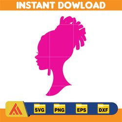Barbi Logo, Barb Svg, Princess Silhouette, Girl Svg, Sticker Clipart, Svg Files, Instant Download (32)