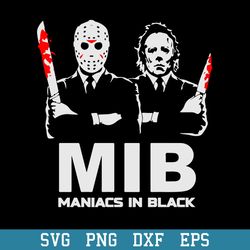 Jason and Michael Myers Maniacs In Black Svg, Halloween Svg, Png Dxf Eps Digital File