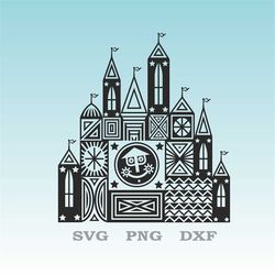 It's a Small World SVG One-Color Vinyl Cricut Silhouette Vector Cut File DisneySvg, DisneyCastle SVG, DisneyVacation Svg