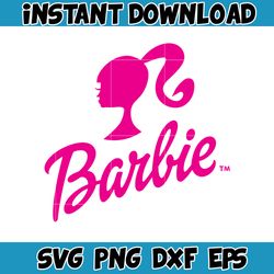 Barbi Icons Logo Babe Doll Girly Princess Silhouette Head Pink, SVG Clipart Digital Download Sublimation Cricut Cut (67)