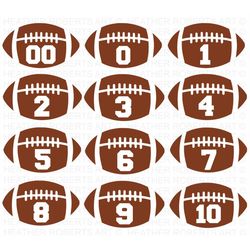 Football Numbers SVG Bundle, Football SVG, Football Shirt SVG, Football Mom Life svg, Football svg Designs, Supportive M